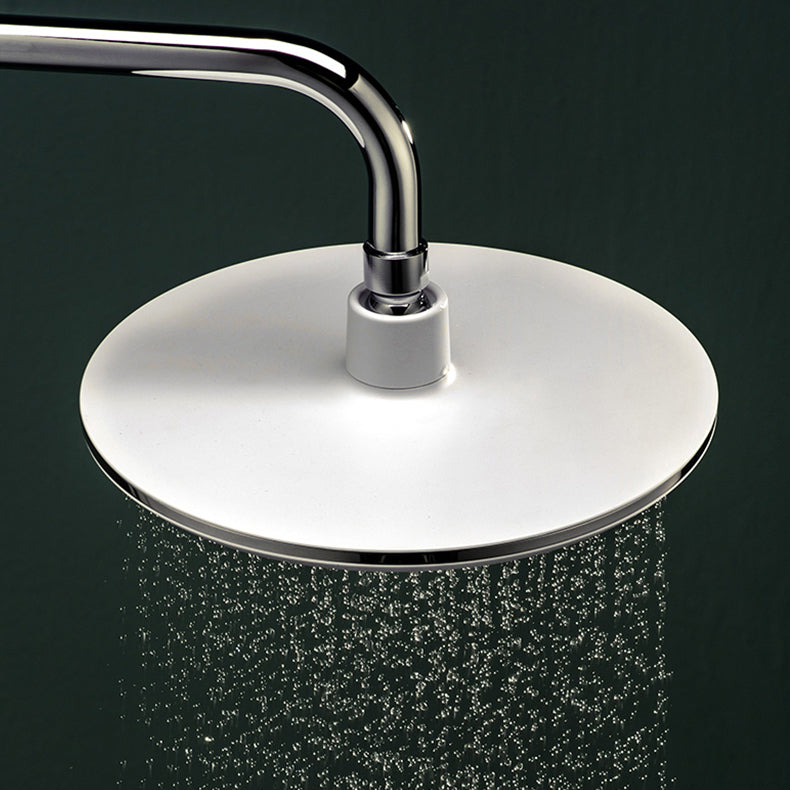 Bathroom white shower head combination modern round fixed shower head