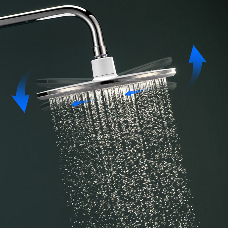 Bathroom white shower head combination modern round fixed shower head