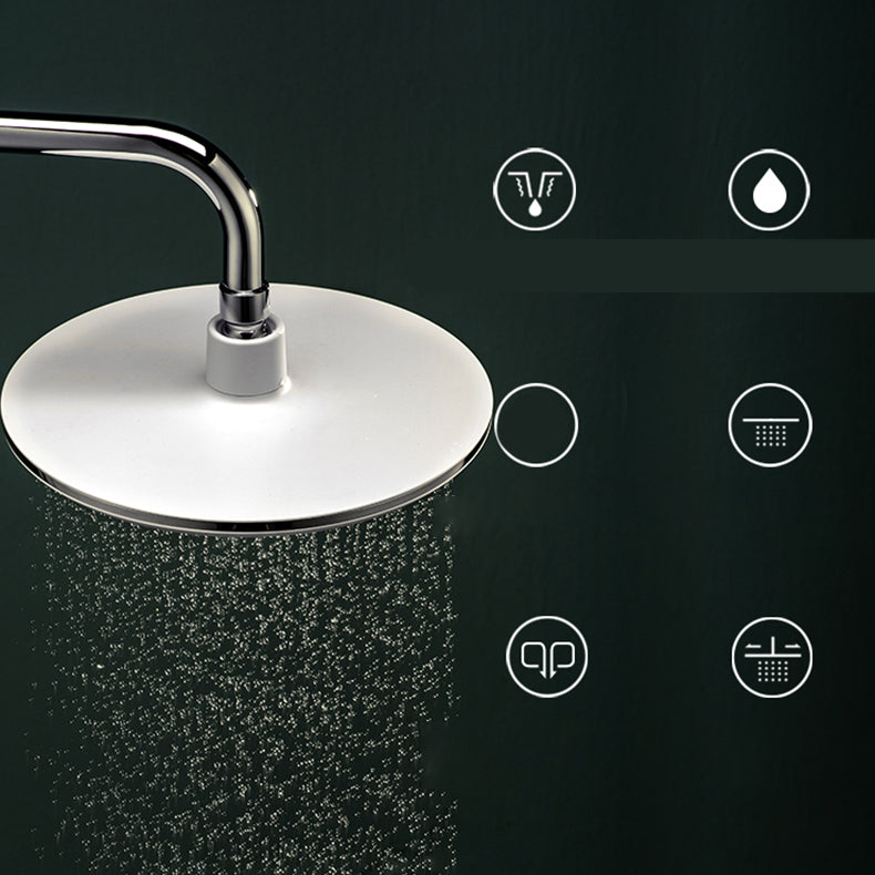 Bathroom white shower head combination modern round fixed shower head
