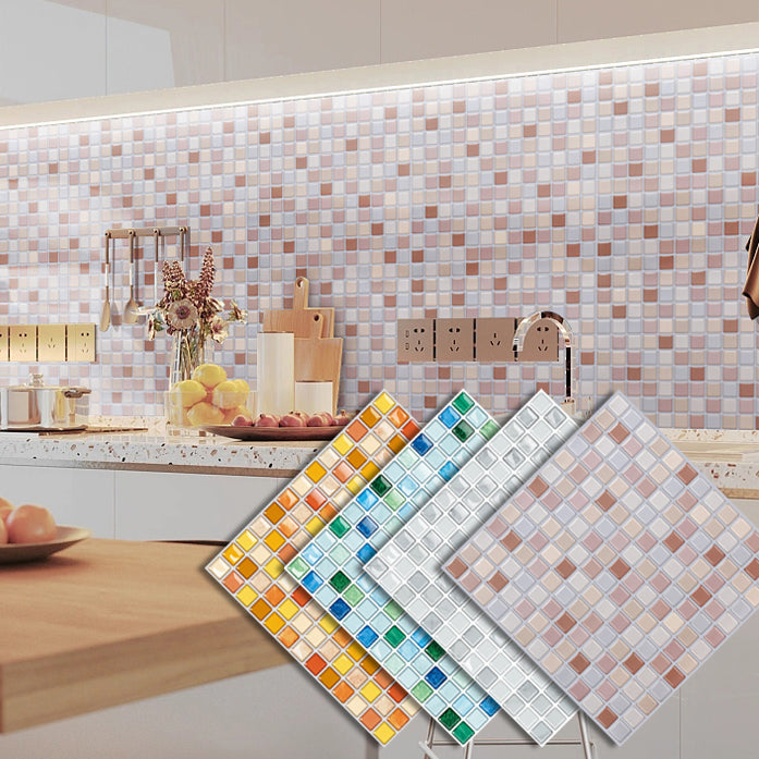 Peel and Stick PVC Tile Kitchen Waterproof Mosaic Backsplash Wall Tile