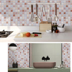Peel and Stick PVC Tile Kitchen Waterproof Mosaic Backsplash Wall Tile
