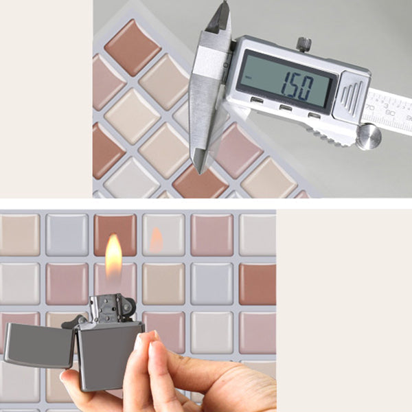 Peel and Stick PVC Tile Kitchen Waterproof Mosaic Backsplash Wall Tile