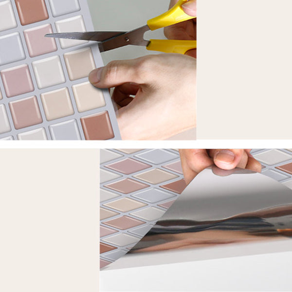 Peel and Stick PVC Tile Kitchen Waterproof Mosaic Backsplash Wall Tile