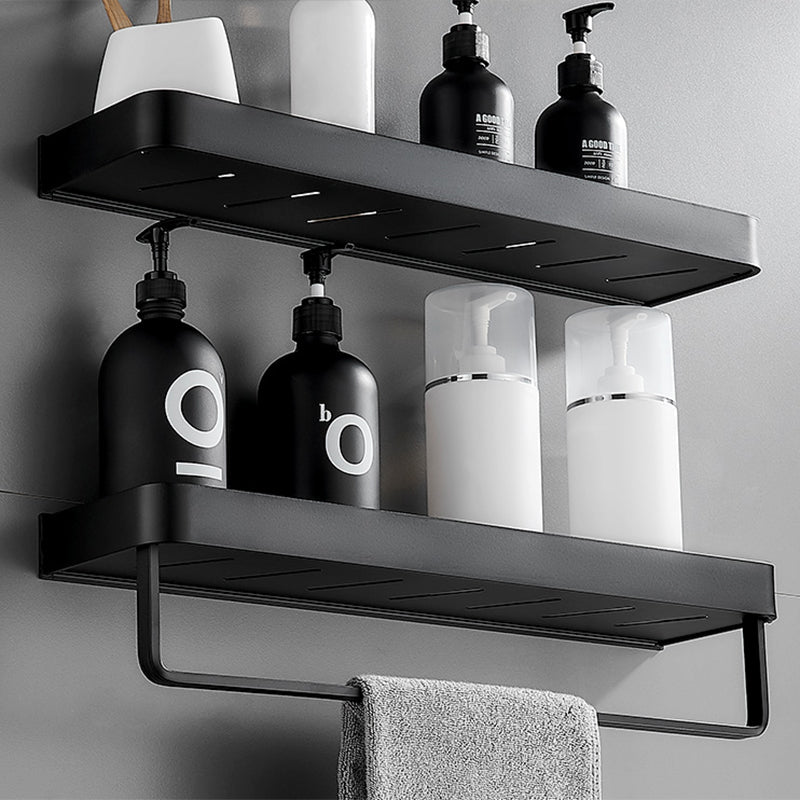 Matt Black Bathroom Set Modern 1/2 - Piece Stainless Steel Bath Rack