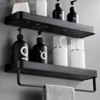 Matt Black Bathroom Set Modern 1/2 - Piece Stainless Steel Bath Rack