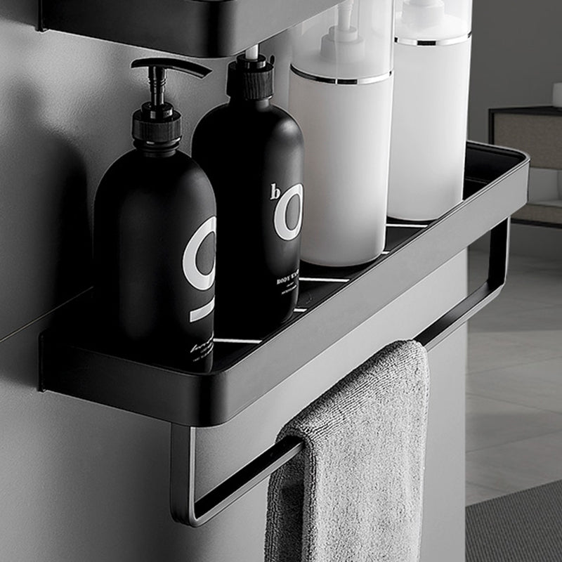 Matt Black Bathroom Set Modern 1/2 - Piece Stainless Steel Bath Rack