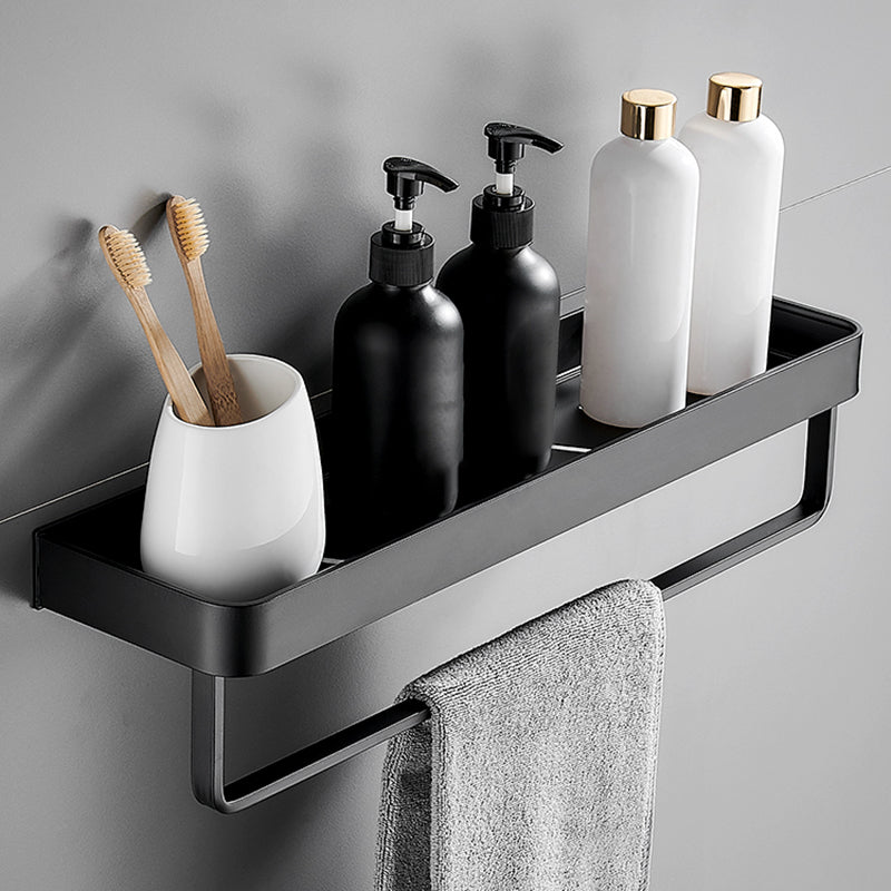 Matt Black Bathroom Set Modern 1/2 - Piece Stainless Steel Bathroom Shelf