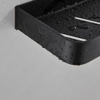 Matt Black Bathroom Set Modern 1/2 - Piece Stainless Steel Bathroom Shelf