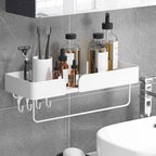 White Bathroom Set Modern 1/2/3 - Pieces Stainless Steel Bathroom Shelf