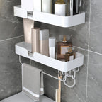 White Bathroom Set Modern 1/2/3 - Pieces Stainless Steel Bathroom Shelf