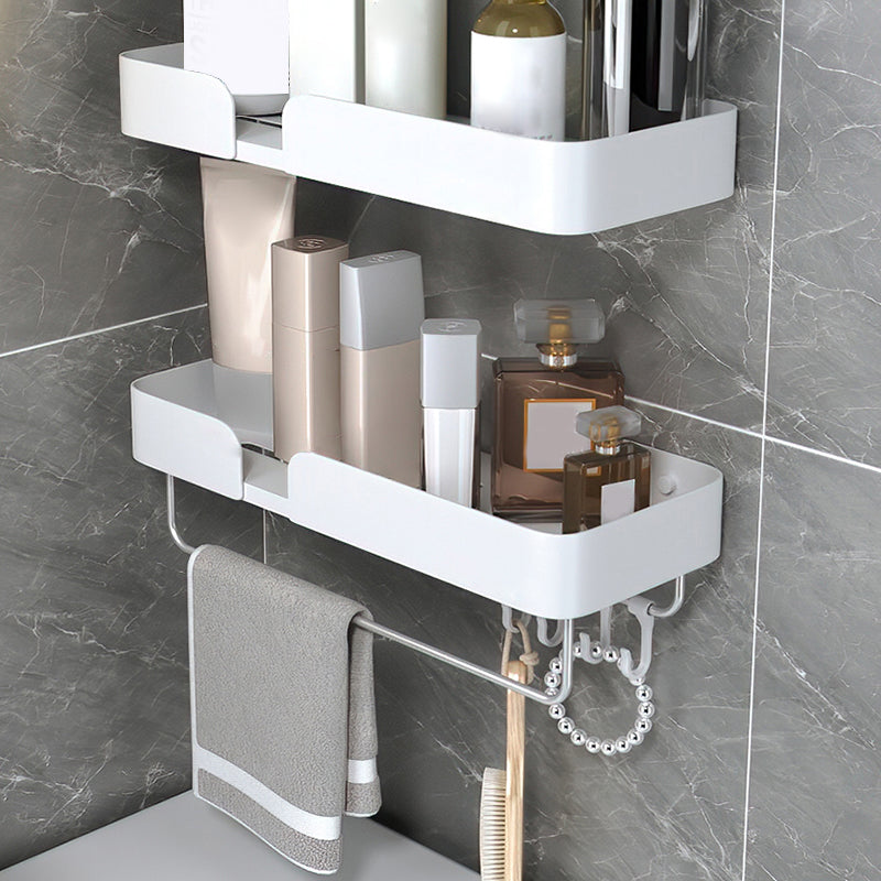 White Bathroom Set Modern 1/2/3 - Pieces Stainless Steel Bathroom Shelf