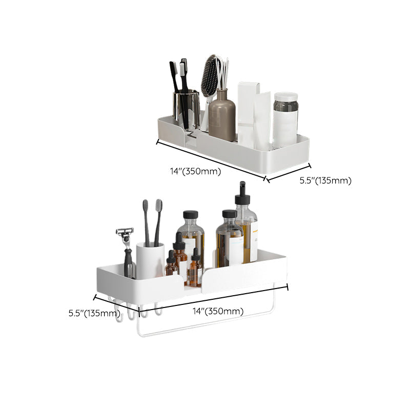 White Bathroom Set Modern 1/2/3 - Pieces Stainless Steel Bathroom Shelf