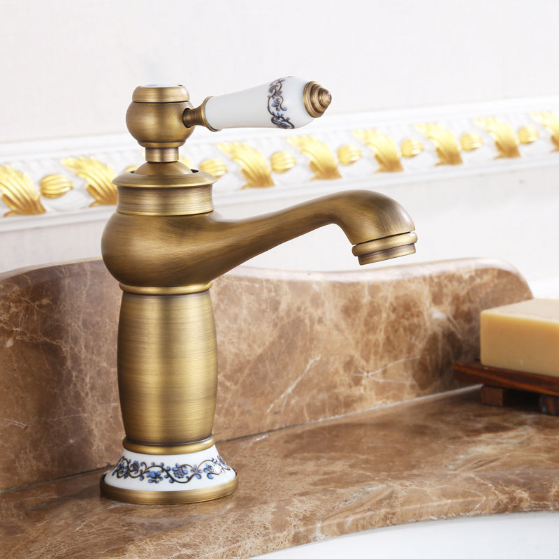 Country House Wide Water Tap Sink Faucet with Lever Handle