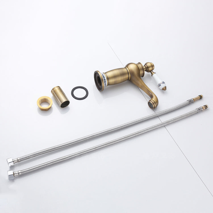 Country House Wide Water Tap Sink Faucet with Lever Handle