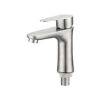 Round Vessel Faucet Lever Handle Stainless Steel Bathroom Faucet with Water Hose