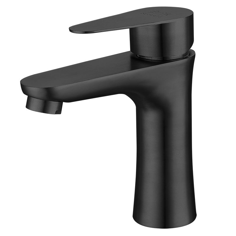 Round Vessel Faucet Lever Handle Stainless Steel Bathroom Faucet with Water Hose