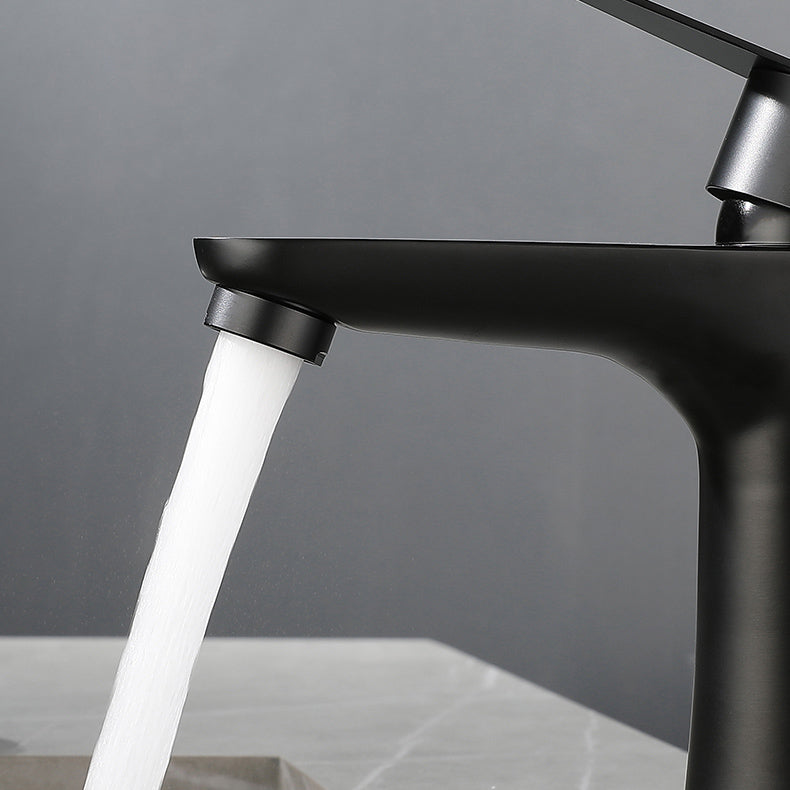 Round Vessel Faucet Lever Handle Stainless Steel Bathroom Faucet with Water Hose