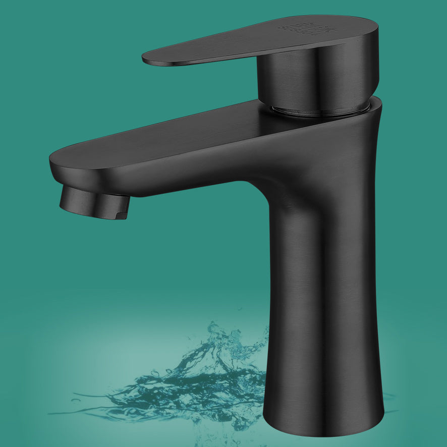 Round Vessel Faucet Lever Handle Stainless Steel Bathroom Faucet with Water Hose