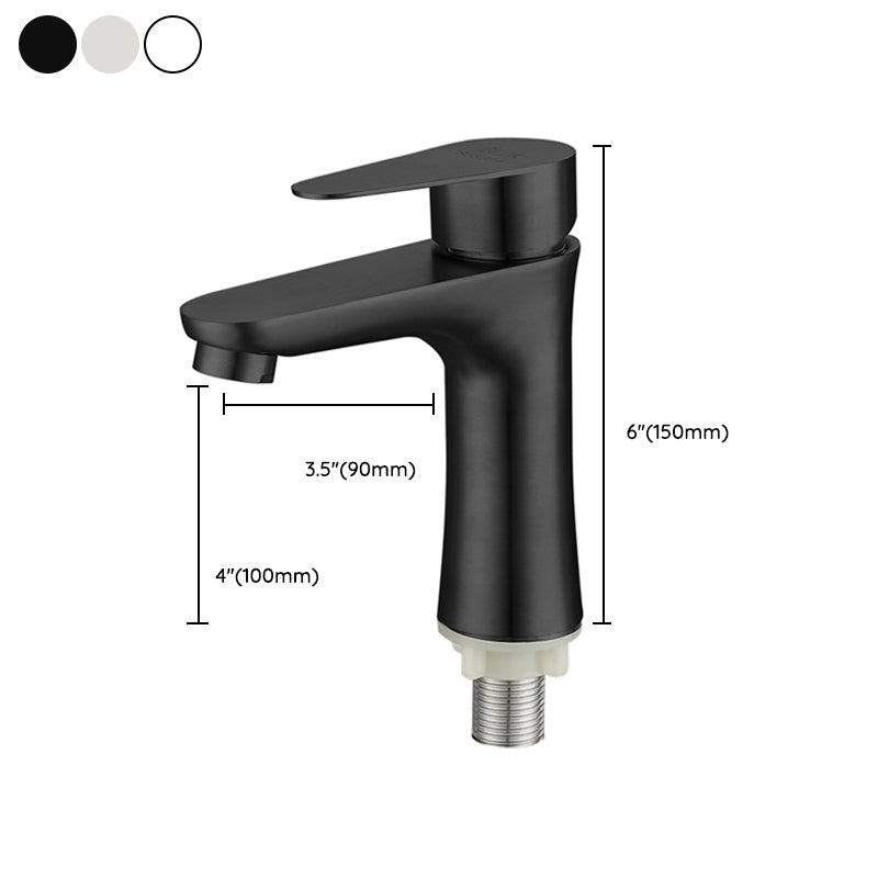 Round Vessel Faucet Lever Handle Stainless Steel Bathroom Faucet with Water Hose
