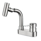Center set bathroom faucet stainless steel lever handle 2 holes swivel sink faucet