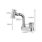 Center set bathroom faucet stainless steel lever handle 2 holes swivel sink faucet