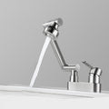 2 holes sink faucet swivel stainless steel single handle central mounted faucet