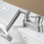 2 holes sink faucet swivel stainless steel single handle central mounted faucet