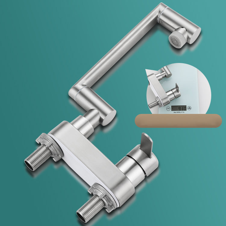 2 holes sink faucet swivel stainless steel single handle central mounted faucet