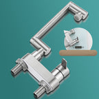 2 holes sink faucet swivel stainless steel single handle central mounted faucet