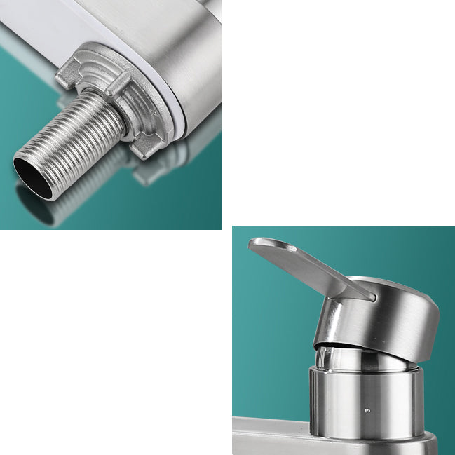 2 holes sink faucet swivel stainless steel single handle central mounted faucet
