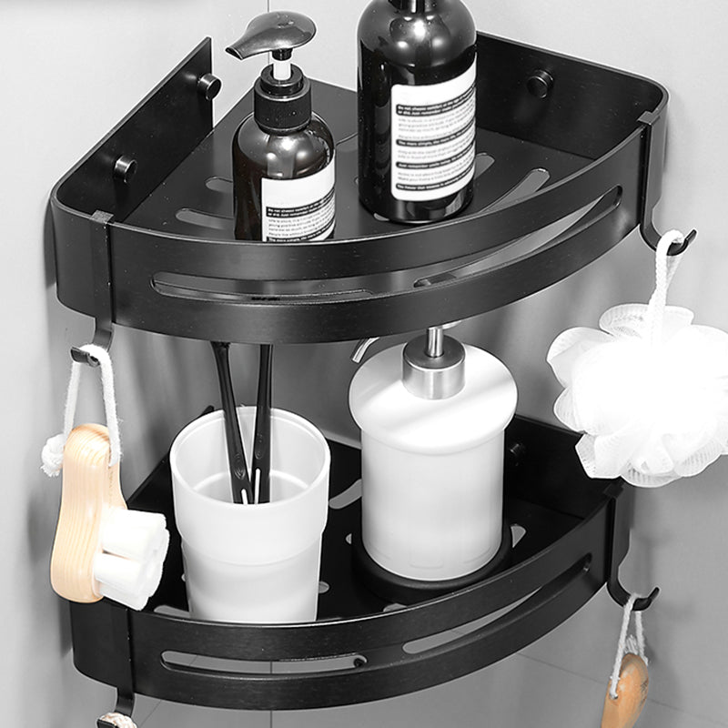 Black/Silver Bath Set Modern 1/2/3-Piece Anti-Rust Bath Rack