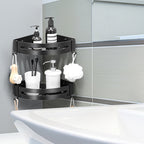 Black/Silver Bath Set Modern 1/2/3-Piece Anti-Rust Bath Rack