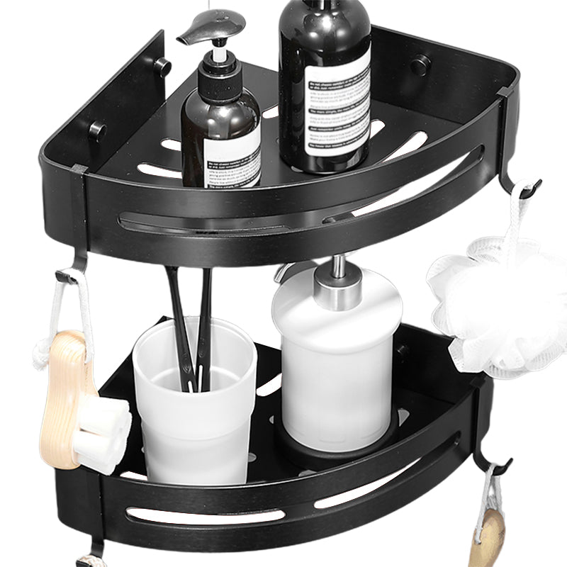 Black/Silver Bath Set Modern 1/2/3-Piece Anti-Rust Bath Rack