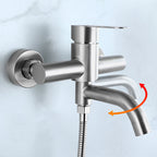 Modern Bathtub Faucet 304 Stainless Steel Swivel Spout Wall-Mounted Bathtub Faucet Cover