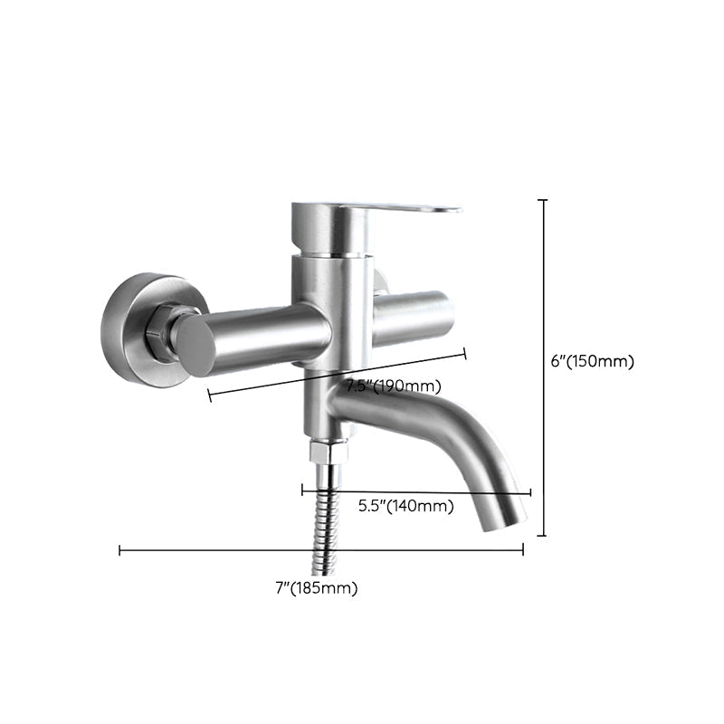 Modern Bathtub Faucet 304 Stainless Steel Swivel Spout Wall-Mounted Bathtub Faucet Cover
