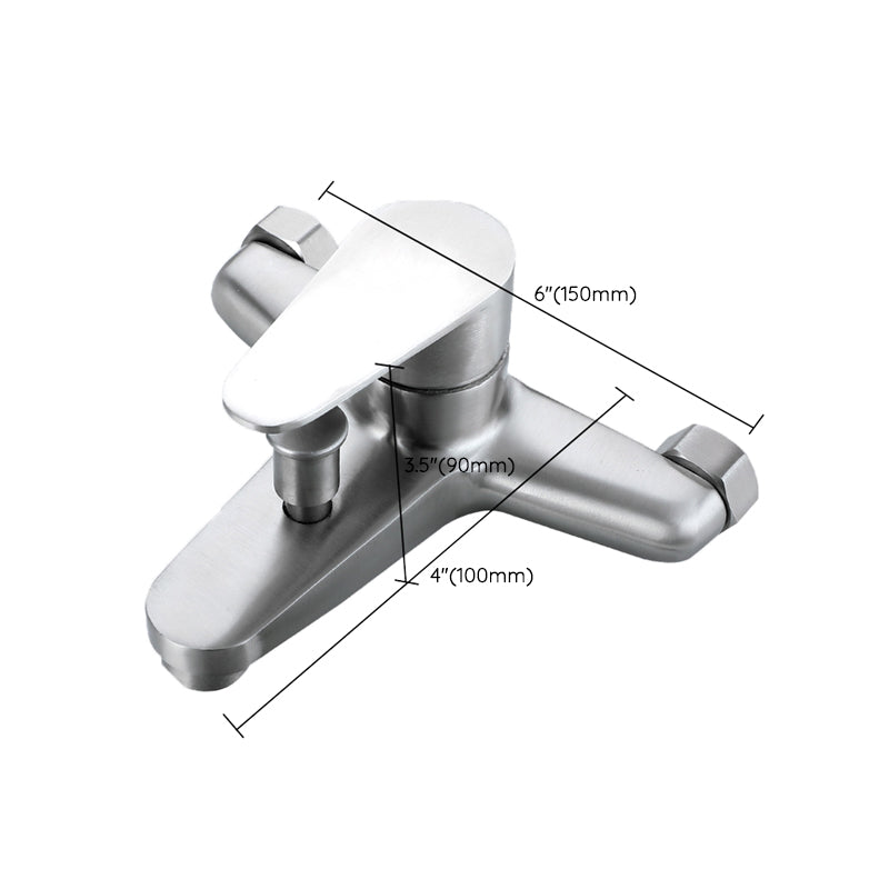 Contemporary Bathtub Filling Trim 304 Stainless Steel Wall Mounted Bathtub Faucet