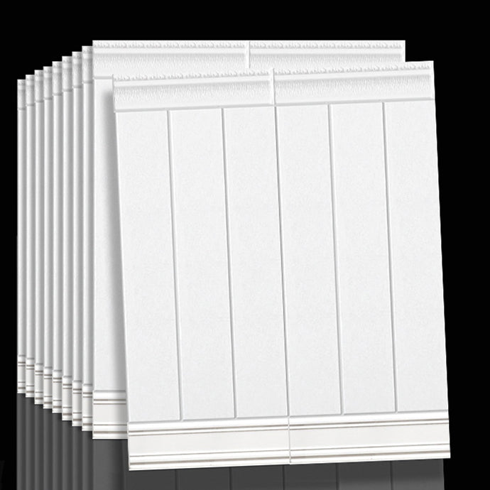 Plastic wall cladding panels for peeling and attaching with waterproof wainscoting