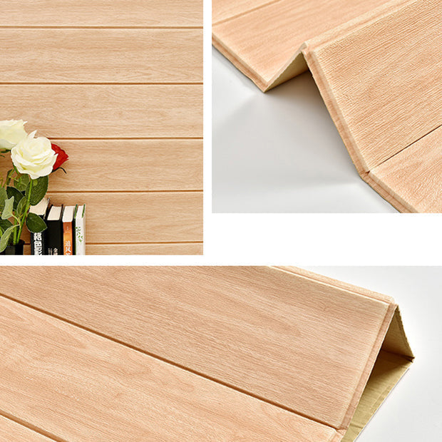 Plastic wall cladding panels for peeling and attaching with waterproof wainscoting