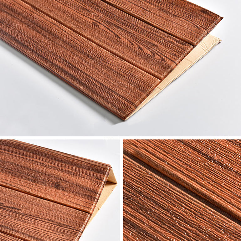 Plastic wall cladding panels for peeling and attaching with waterproof wainscoting