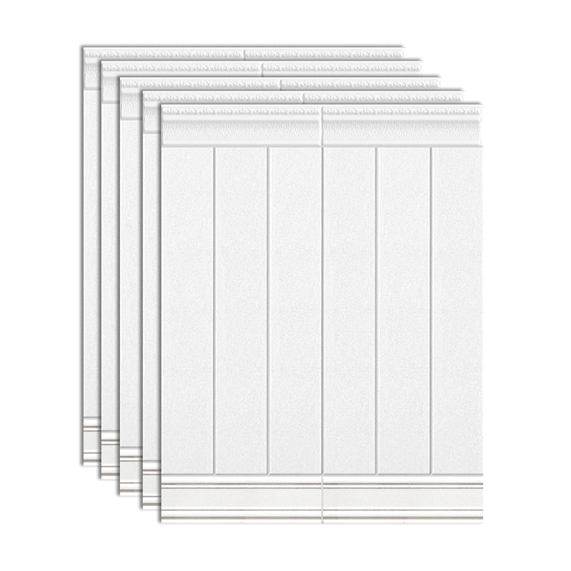 Plastic wall cladding panels for peeling and attaching with waterproof wainscoting