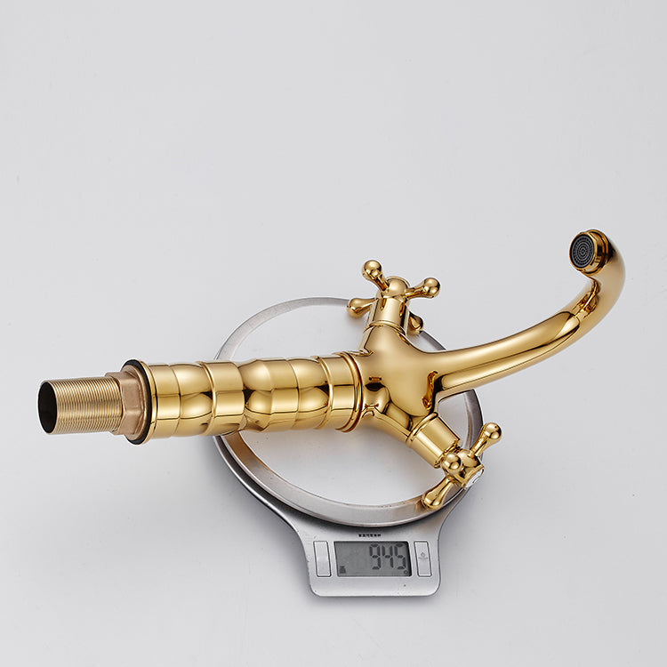 Vintage Wide Spread Bathroom Faucet Industrial Lever Sink Faucet