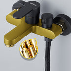 Modern Bathtub Faucet Lever Handle Wall Mounted Fixed Bathtub Faucet