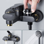 Modern Bathtub Faucet Lever Handle Wall Mounted Fixed Bathtub Faucet