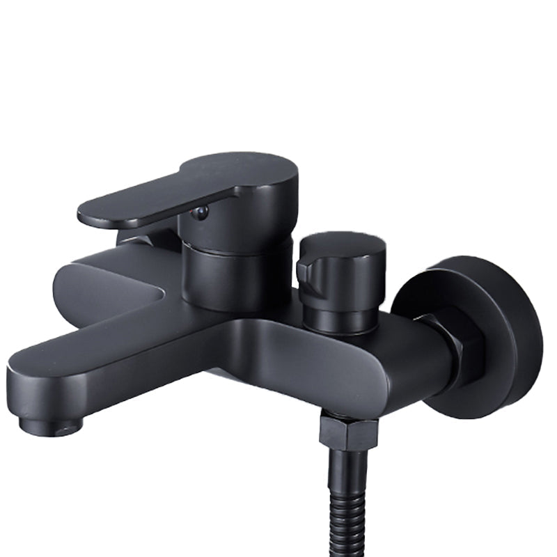 Modern Bathtub Faucet Lever Handle Wall Mounted Fixed Bathtub Faucet