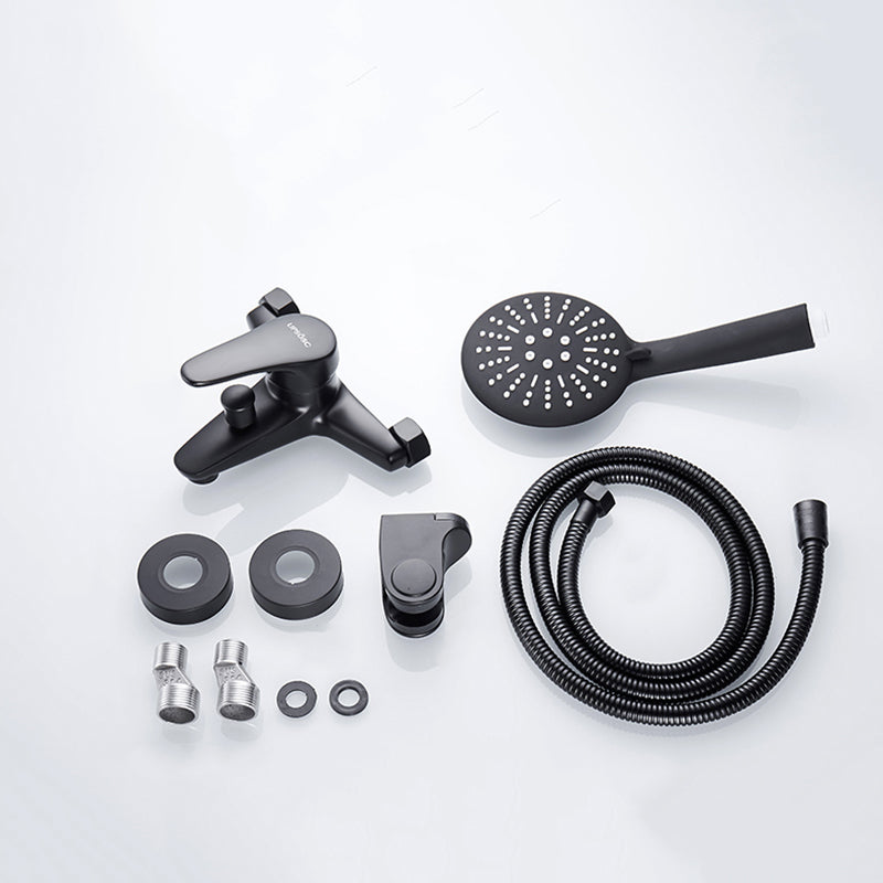 Modern Bathtub Faucet Lever Handle Wall Mounted Fixed Bathtub Faucet