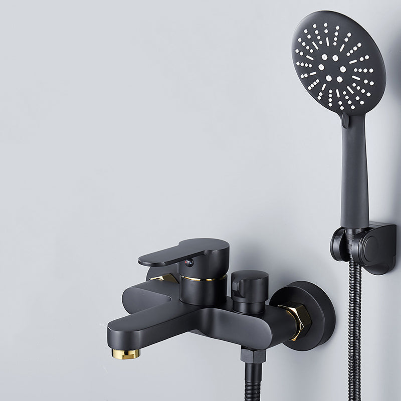 Modern Bathtub Faucet Lever Handle Wall Mounted Fixed Bathtub Faucet