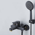 Modern Bathtub Faucet Lever Handle Wall Mounted Fixed Bathtub Faucet