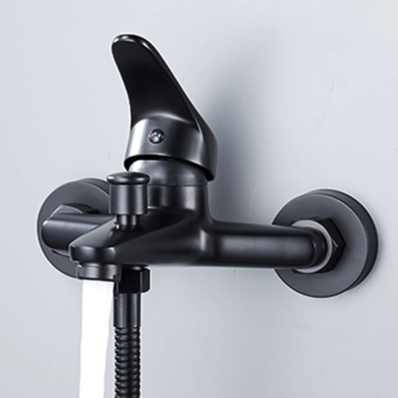 Modern Bathtub Faucet Lever Handle Wall Mounted Fixed Bathtub Faucet