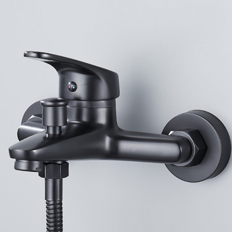Modern Bathtub Faucet Lever Handle Wall Mounted Fixed Bathtub Faucet