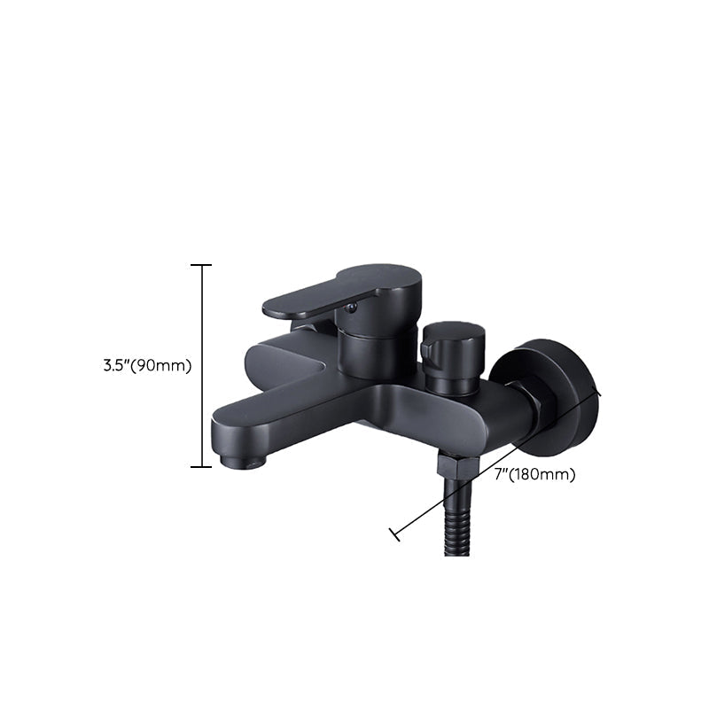 Modern Bathtub Faucet Lever Handle Wall Mounted Fixed Bathtub Faucet